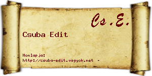 Csuba Edit névjegykártya